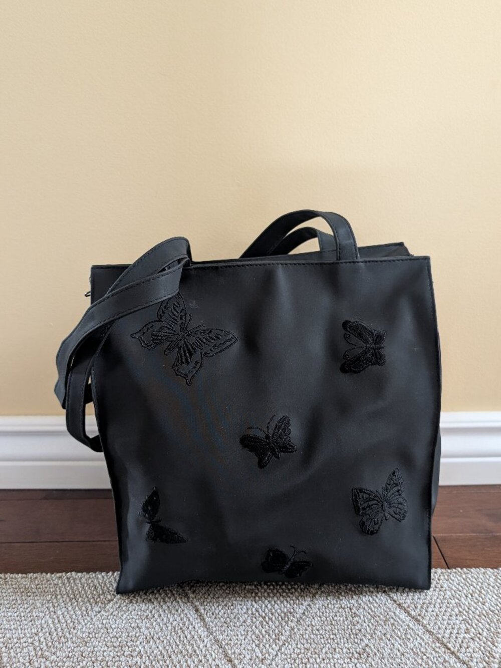 BUTTERFLY PRINT Y2K VINTAGE TOTE BAG - Picture 2 of 8